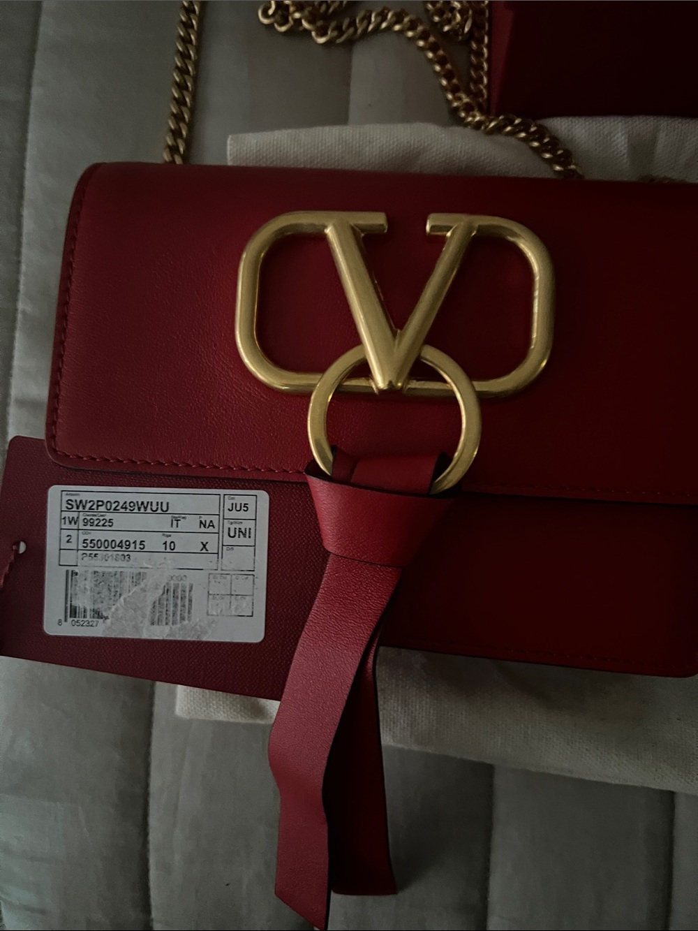 Valentino Red Mini VLogo Shoulder Bag with Gold Hardware - Picture 13 of 16